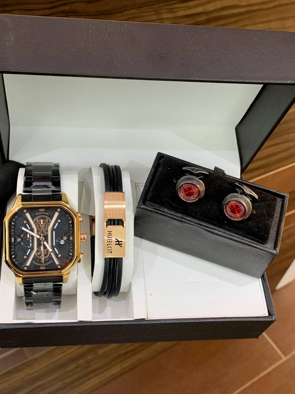 Poedagar watch, bracelet and Cufflink combo 