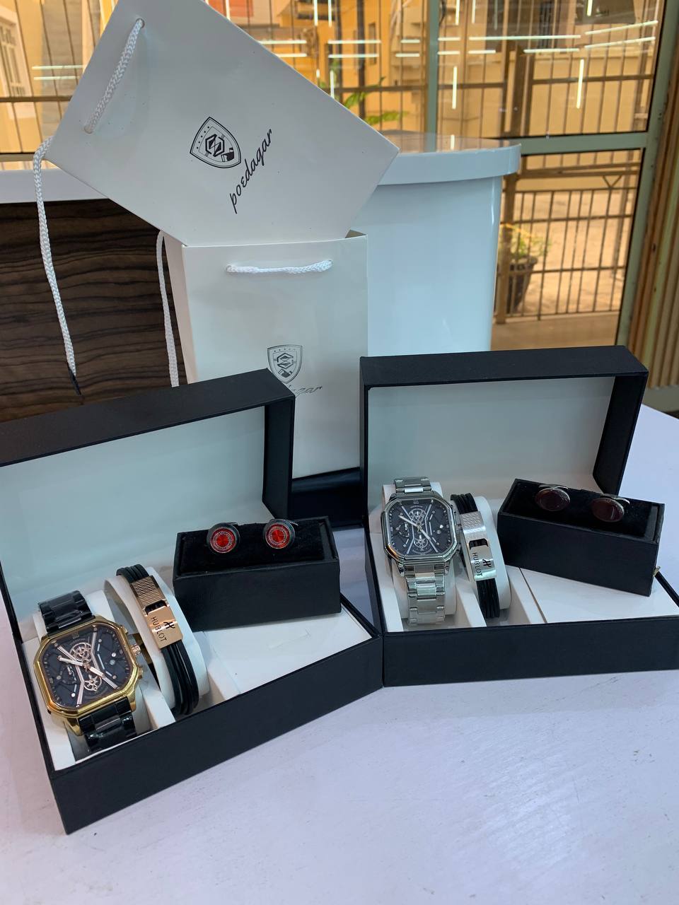 Poedagar watch, bracelet and Cufflink combo 