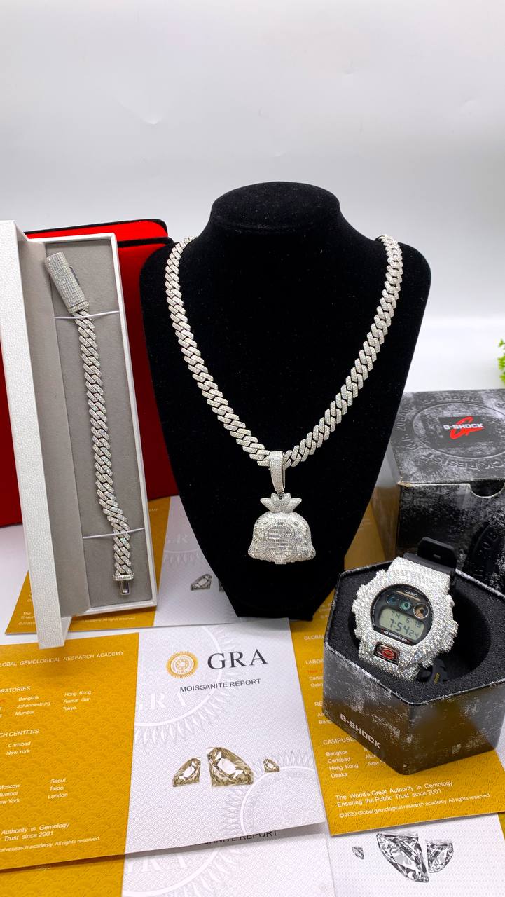 VVS Moissanite G-SHOCK Wristwatch Set