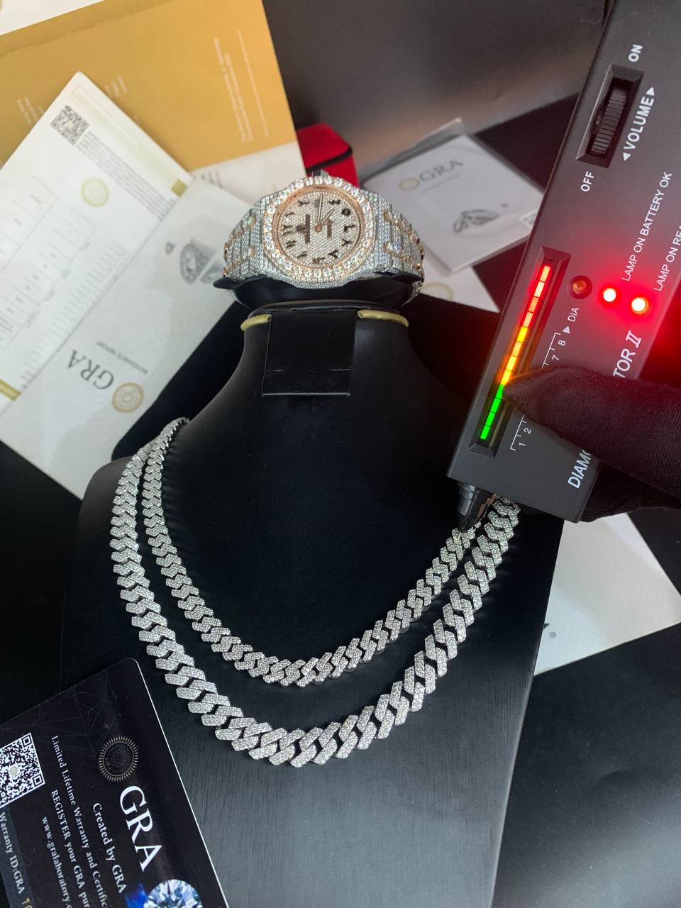 Moisannite Watch and Bracelets